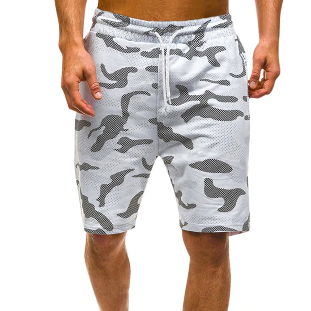 New Men Camouflage White and Grey Shorts